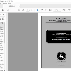 John Deere Garden Tractors GX255 GX325 GX335 & GX345 Technical Manual - PDF DOWNLOAD